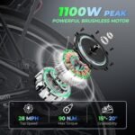 C1 Electric Bike for Adults with 1000W Motor Peak,499Wh Removable Battery Max 68 Miles 28MPH,26" Step-Thru Electric Commuter Bike with 7-Speed and Full Suspension. - Image 2