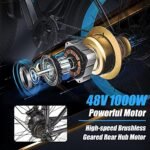 1000W/2000W Electric Bike for Adults Electric Bicycle Electric Mountain Bike with 48V 17.5AH/23AH Removable Battery 26" Fat Tire Ebike 21-Speed Gears Hydraulic Disc Brake Electric City Bike - Image 3