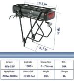 Joyisi Ebike Battery 52V 48V 20AH Lithium ion Battery with Charger, USB Port, Rack and Taillight, Electric Bike Battery for 1000W Bike Motor Kit - Image 5