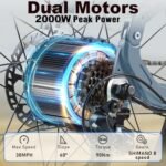 DAMSON Dual Motor Electric Bike for Adult 48V 30AH Removable Battery Ebike 26"X4"Fat Tire up to 30MPH &120 Miles Long Range Off Road Beach Mountain Full Suspension Electric Bicycle - Image 2