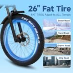 Electric Bike for Adults,1000W,52V 23Ah Removable Battery,32MPH,Range 75 Miles,26-inch Fat Tire Electric Bike Off-Road Snow Beach Electric Mountain Bike,Dual Suspension - Image 5