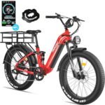 FREESKY Electric Bike for Adults 1600W Power Motor 48V 20 AH Ebike, Step-Thru Ebike up to 35MPH & 90Miles Max Range, 26'' Fat Tire Full Suspension Electric Bicycle for Man/Women
