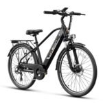 Jasion Roamer Electric Bike for Adults 1200W Peak Motor 528WH Removable Battery,up to 60miles 28MPH City Cruiser Ebike,26'' Commuter E Bike, 7-Speed Gears and Front Suspension Bicycles