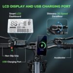 isinwheel M10 Electric Bike Adult 500W, 26" Commuting Electric Mountain Bike 20MPH Max Range 55+ Miles, Removable Battery, Professional 35-Speed, Front Fork Suspension Lightweight Electric Bicycle - Image 6