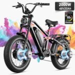 eAhora Terra II Peak 2000W Dual Motor Electric Bike for Adults, 7-Speed 33MPH 48V 20Ah E Bike, 20 * 4.0 Puncture Proof Fat Tires Hydraulic Brake Full Suspension Electric Bike, with UBS Wharging Port