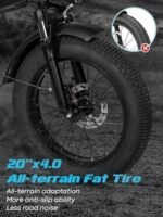 Electric Bike for Adults, 20.8Ah Removable Battery, Folding E-Bike with 750W Motor, 75+Miles Long Range, 4-6Hours Fast Charging, 7 Speed 20 x 4.0 Fat Tire Electric Horn, Class 2 Ebike - Image 5