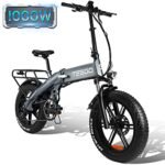 TESGO Electric Bike【1000W Motor & 70 Miles Range】【Hydraulic Brake】 Fat Tire Ebike with 48V 17.4AH Battery, 20''*4.0'' Folding Electric Bike for Adults, 32MPH Commuter E-Bike, Dual Suspension - Image 4