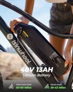 isinwheel M10 Plus Electric Bike for Adults 1500W 28mph Dual Crown Fork Mountain Ebike 48V 13Ah Removable Battery 75 Miles Range, 7 Speed Shift, 26 x 4.0 Fat Tire Adults Electric Bicycles - Image 5