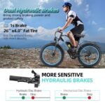 2000W Dual Motor Electric Bike for Adults-30MPH Ebike with 26" x 4" Fat Tire48V23Ah Removable Battery,and 7Speed Hydraulic Disc Brake, All-Terrain E-Bike for Off-Road Mountain and Snow。 - Image 6