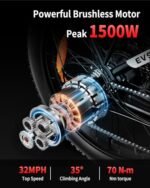 EV900X/EV900S Peak 1500W Ebike,52V/48V 20Ah Removable Battery,26" Fat Tire,70Miles&32MPH/28MPH,Electric Bike for Adults,7 Speed Gears,Dual Shock Absorber,Adults Electric Bicycle - Image 3