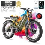 Romeo Pro Ⅱ Electric Bike for Adults 3000W Dual Motor Ebikes 52V/60Ah Long Range Ebike 120 Miles+ 26*4.0 Fat Tire Full Suspension Electric Mountain Bike Air Fork Throttle Twist E Bike UL 2849