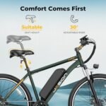 Jasion EB5 Plus Electric Bike, 480 WH Removeable Battery, 750W Peak Motor Electric Mountain Bike, 20MPH Ebike for Adults with Front Fork Suspension - Image 6