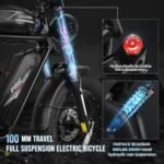 SAMEBIKE Electric Bike for Adults 37Mph 4000W Peak Electric Dirt Bike Motor Ebike 18Ah/36Ah 20" 4.0 Fat Tire Adult Electric Bicycles Full Suspension E-Bike - Image 6