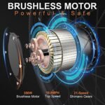 TotGuard Electric Bike, Electric Bike for Adults, 26" Ebike 500W Peak Motor, 19.8MPH Electric Mountain Bike with 374.4WH Removable Battery, Suspension Fork, 21 Speed Gears - Image 3