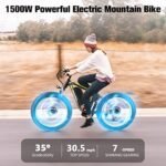 2000W Electric Bike for Adults, 26" Fat Tire Electric Mountain Bicycle, 48V 22.4Ah Removable Li-Ion Battery, Max 30.5Mph E-Bike Snow Beach,Electric Bicycle with 7 Speed Suspension Fork - Image 2