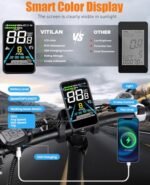 VITILAN V3 2.0 1200W Peak Folding Electric Bike for Adults,20"×4" Fat Tire,48V 13AH 624Wh Removable Battery Electric Bicycle,Up 28MPH & 50Miles, Aluminum Alloy Frame Foldable Ebike,LCD Display - Image 6