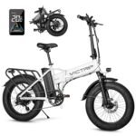 Electric Bike for Adults, 20.8Ah Removable Battery, Folding E-Bike with 750W Motor, 75+Miles Long Range, 4-6Hours Fast Charging, 7 Speed 20 x 4.0 Fat Tire Electric Horn, Class 2 Ebike