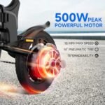 TST Folding Electric Bike, Electric Bicycle 18MPH, 500W Peak Motor, Max 18 Miles Range, 14" Pneumatic Tires, Ebike with Smart LED Screen, App Control, 3 Speed Gear, E Bike for Adults and Teens - Image 4