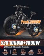E·Bycco 2000W Peak 3000W Dual Motor Electric Bike for Adults, 52V 23Ah Battery E-Bicycle, 37MPH & 80Miles, Hydraulic Disc Brake, 26'' Fat Tire All Terrain Commuter E-Bike, Front/Full Suspension - Image 2
