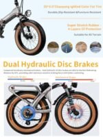 Folding Electric Bike for Adults 1200W Peak Motor, 48V 29AH Battery 100 Miles Range, 28MPH 20" Fat Tire Ebikes for Adults with APP, Full Suspension, Hydraulic Brake, UL 2849 Certified - Image 6