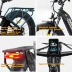 FREESKY Electric Bike for Adults 1000W/1600W Brushless Motor 48V 20 AH Battery Ebike, 26''*4.0 Fat Tire Step-Thru E-Bike, Full Suspension Electric Bicycle for Women with Rear Basket - Image 6