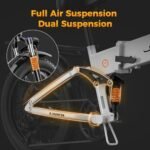 Jasion X-Hunter Electric Bike for Adults,1400W Peak Motor 30MPH Max Speed,624WH Removable Battery Full Suspension System 20" x4.0 Fat Tire Foldable Ebike,7-Speed Bicycles with Saddle Bag - Image 3