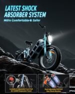 Juliet(24 New) 48V 60Ah Peak 1200W Electric Bike for Adults, Up to 200 Miles Long Range Electric Bike Full Suspension, 4.0 Fat Tire E Bike Shimano7-Speed 4-Piston Hydraulic Brake, UL2849 - Image 6