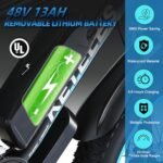 Electric Bike for Adult, 26" x 4.0 Fat Tire Ebike, 1000W/2000W Peak Electric Bicycle, 48V 13/17.5/23AH Waterproof Battery, Front Suspension Ebike, 27MPH-46MPH, Adjustable Seat, UL and GCC Certified - Image 4