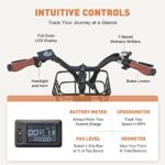 Viribus Electric Bike for Women, 500W (Peak 750W) 48V 13AH City Ebikes for Adults with Basket, Rack, Suspension, Aluminum Frame, Cruiser Commuter E Bike for Women, Step Through Electric Bike - Image 5