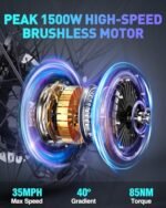 Electric Bike for Adults, 1500/2000W Dual Motor 31MPH, 48V 15.6/23AH Removable Battery, 25-50Miles, 26" All Terrain for Mountains, Snow, Sand, Road,Fat Tire Ebike Full Suspension,Hydraulic Bicycle - Image 2