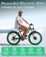 48V 20Ah 2000W Dual Motor Ebike for Adults,35MPH 87Mile,26" Fat Tire All Terrain Electric Bike,Dual Hydraulic Disc Brake E-Bike,21 Speed Commuter E Bike for Men Women,Lockable Suspension - Image 6