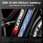 Electric Bike for Adults,1500W/750W,52V 21/19Ah 32-37MPH, 30-60Miles Range 26”Fat Tire Electric Bike Beach Snow Mountain Bike, Dual Hydraulic Disc Brakes Electric Bike Full Suspension - Image 3