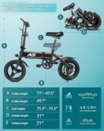 Electric Bike for Adults,Folding Ebike,Electric Bicycle with Removable Battery, 20MPH Commuting Electric Bike, High Brushless Gear Motor - Image 2