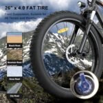 aostirmotor 750W Electric Bike for Adults 26"×4" Fat Tire Electric Bike 48V 13AH Lithium Battery Adult Electric Bicycles, 28MPH E Bike for Adults, Shimano 7 Speed Electric Mountain Bike - Image 5