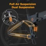 Jasion X-Hunter Electric Bike for Adults,1400W Peak Motor 30MPH Max Speed 624WH Removable Battery, Full Suspension System Design 20‘’*4.0 Fat Tire Foldable Ebike 7-Speed Bicycles,with Basket - Image 3