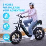 OUXI Electric Bike for Adults, Q8 Electric Bike with 750W Motor 48V 20Ah Removable Battery, 20''x 4.0 Fat Tire Electric Bike, 31MPH Commuter E Bike, Hydraulic Brake, 7 Speed, Electric Mountain Bike - Image 4