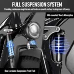 2000W Electric Dirt Bike for Adults with 52V 23AH Battery, 35MPH Dual Motor Ebike 26" Fat Tire for Men, 70 Miles Electric Bicycle with 7 Speed Gears Dual Suspension Damping for Road Mountain Snow - Image 4