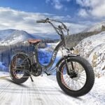 NAKTO Electric Bikes for Adults, Foldable Ebike 20" x 4.0 Fat Tire Electric Bicycle with 500W Motor,35MPH, 48V 12AH Removable Battery, Shimano 6-Speed and Dual Shock Absorber with Free Lock (Black) - Image 6