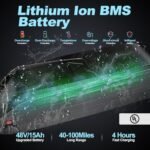 DK400 Electric Bike for Adults,Ebike with 1000W Motor, 48V/15Ah and Up to 28+MPH,Simano7 Speed (Upgrade Front Turn Signal+Rear Rack)… - Image 3