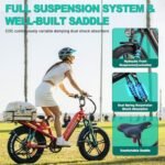 FREESKY Electric Bike for Adults Peak 1200W Motor 48V 20AH Battery with Samsung Cell Step Thru City Ebike up to 32MPH& 90Miles Hydralic Brakes Fat Tires Full Suspension Ebike Upgrade NFC System - Image 4