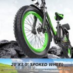 Peak 1200W Moped Style Electric Bike for Adults - 20''×3.0" Fat Tire Electric Bicycle with 624WH, 25MPH & 45 Miles Folding Ebike with Backrest for Commuting Mountains Snow Beach (US Warehouse) - Image 5