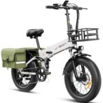 Jasion X-Hunter Electric Bike for Adults,1400W Peak Motor 30MPH Max Speed,624WH Removable Battery Full Suspension System 20" x4.0 Fat Tire Foldable Ebike,7-Speed Bicycles with Saddle Bag