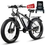 52V 23Ah 2000W Dual Motor Electric Bike for Adults, 37MPH 87Miles, Hydraulic Disc Brake Bicycle, 26" Fat Tire Off Road Snow Mountain Ebike, 7-Speed Pedal Assist, Commuter E-Bike for Men/Women