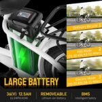 PEXMOR Electric Bike for Adults, 350W (Peak 500W) City Commuter Ebike w/36V 12.5AH Removable Battery, 26" Cruiser Electric Bicycle 6-Speed | Dual Shock Absorber, Complies to UL2849 - Image 3