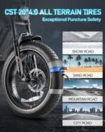 Juliet(24 New) 48V 60Ah Peak 1200W Electric Bike for Adults, Up to 200 Miles Long Range Electric Bike Full Suspension, 4.0 Fat Tire E Bike Shimano7-Speed 4-Piston Hydraulic Brake, UL2849 - Image 4