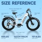 Adult Electric Bike,1500W/750W, 52V 21/19Ah 37/32MPH 30-60Miles, 26-inch Fat Tire Electric Bike Full Suspension Electric Mountain Bike with Dual Disc Brakes - Image 6