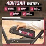 K2 Electric Bike for Adults,750W Power Motor Ebike,48V13Ah Removable Battery, All Terrain 20" Fat Tire Electric Bike 28MPH & 46.6Miles with Extended Cushion,UL Certified,Cruise Control,Urban E-Bike - Image 3