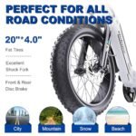 Ebikes Electric Bike for Adults,12.5Ah/18.2Ah Battery 40-90Km Range,1000W/1200W Motor Hidoes E Bike for Adults Electric Mountain Bike for Mens,20"/26" Fat Tire Electric Bike 7-Speed - Image 5