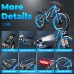 Electric Bike for Adults - Dual Motor AWD 2000W 32MPH Ebike with 48v/22.5Ah Removable Battery, 26x4.0 Fat Tire Mountain Electric Bicycle, Hydraulic Disc Brake E-Bike for Men Women - Image 6