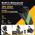 Folding Electric Bike for Adults, 1000W Motor(1500W Peak),30MPH, 60Mile,48V 20AH Battery,20" Fat Tire Foldable Electric Bicycle,Commuter Beach Snow E-Bikes,7-Speed - Image 3